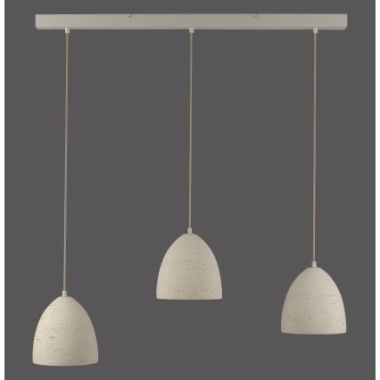 Schöner Wohnen 12541-42 - Lustre suspenso por cabo TRAVENTA 3xE27/40W/230V betão