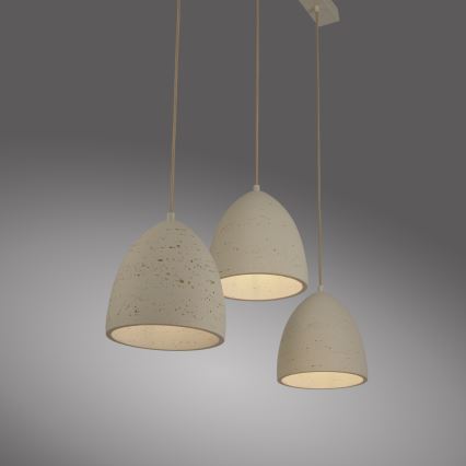 Schöner Wohnen 12541-42 - Lustre suspenso por cabo TRAVENTA 3xE27/40W/230V betão