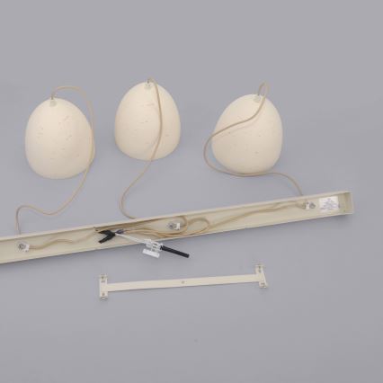 Schöner Wohnen 12541-42 - Lustre suspenso por cabo TRAVENTA 3xE27/40W/230V betão