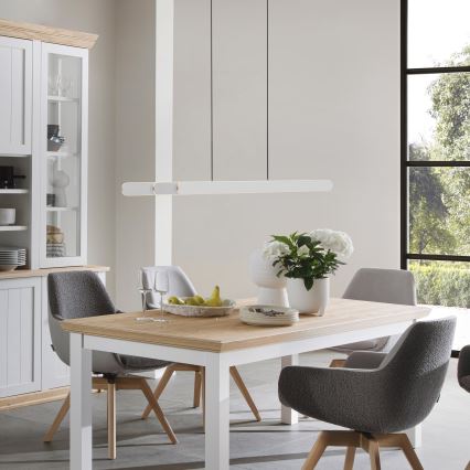 Schöner Wohnen 12577-16 - Lustre dimerizável suspenso por cabo ADRIANA ROUND 2xLED/24W/230V 2700/3000/3500/4000/5000K 160 cm branco