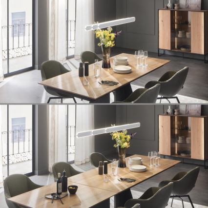 Schöner Wohnen 12577-16 - Lustre dimerizável suspenso por cabo ADRIANA ROUND 2xLED/24W/230V 2700/3000/3500/4000/5000K 160 cm branco