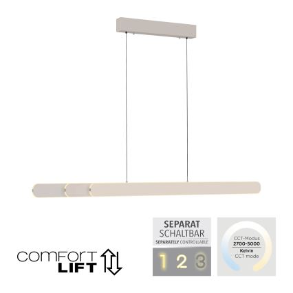 Schöner Wohnen 12577-39 - Lustre pendente LED regulável por dimmer em cabo ADRIANA ROUND 2xLED/24W/230V 2700/3000/3500/4000/5000K 160 cm cinzento
