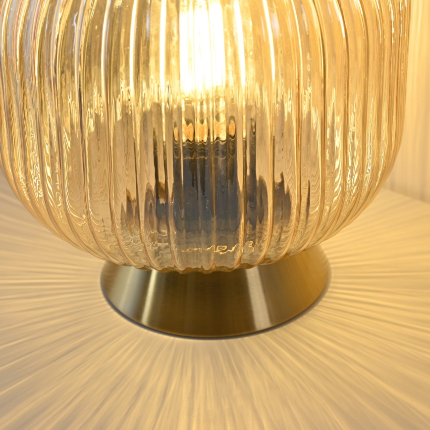 Schöner Wohnen 13573-27 - Candeeiro de mesa NAMI 1xE27/25W/230V dourado/bege/fumê