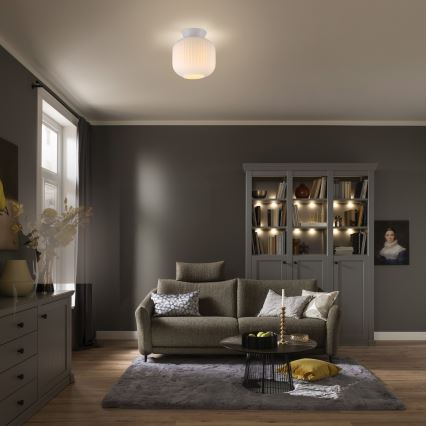 Schöner Wohnen 13574-16 - Candeeiro de teto NAMI 1xE27/25W/230V Ø 20 cm branco