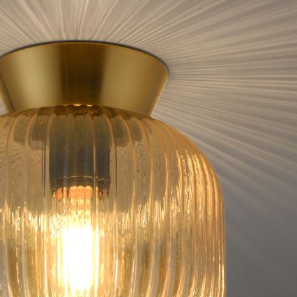 Schöner Wohnen 13574-27 - Luminária de teto NAMI 1xE27/25W/230V Ø 20 cm dourado/bege/fumê