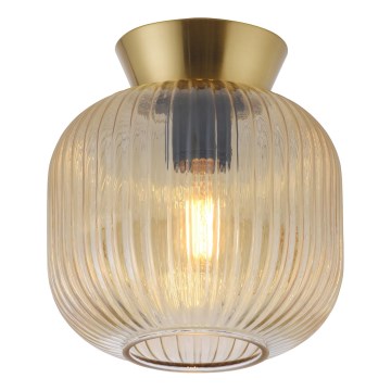 Schöner Wohnen 13574-27 - Luminária de teto NAMI 1xE27/25W/230V Ø 20 cm dourado/bege/fumê