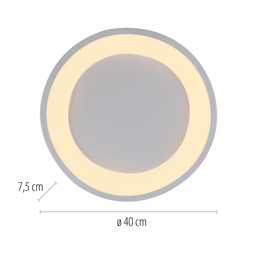 Schöner Wohnen 14233-16 - Luminária de teto LED dimerizável MONTA LED/21W/230V Ø 40 cm branca