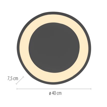 Schöner Wohnen 14233-18 - Candeeiro de tecto LED regulável MONTA LED/21W/230V Ø 40 cm preto