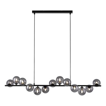 Schöner Wohnen 14504-18 - Lustre LED pendente em cabo DUBAI 13xG9/3W/230V 118 m preto/fumê