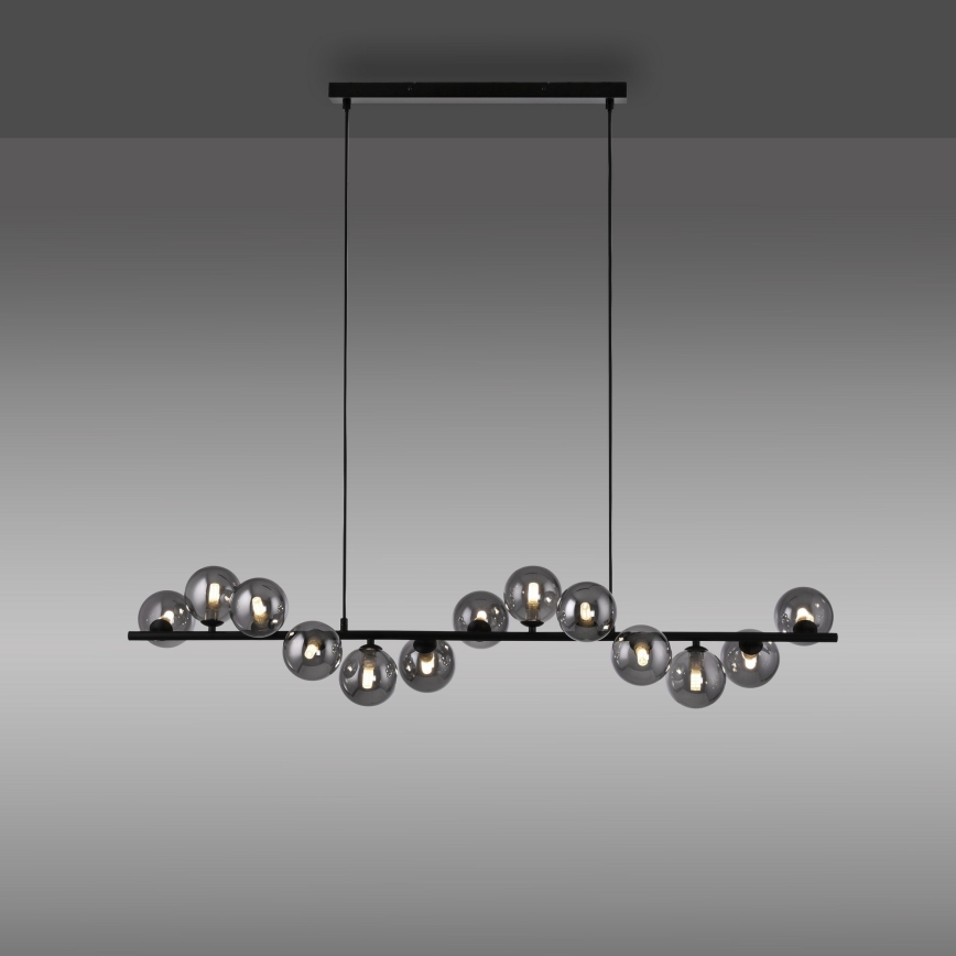 Schöner Wohnen 14504-18 - Lustre LED pendente em cabo DUBAI 13xG9/3W/230V 118 m preto/fumê