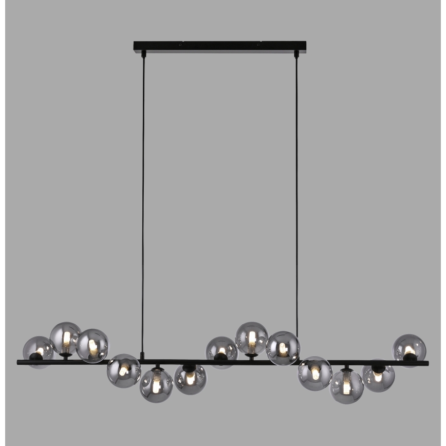 Schöner Wohnen 14504-18 - Lustre LED pendente em cabo DUBAI 13xG9/3W/230V 118 m preto/fumê