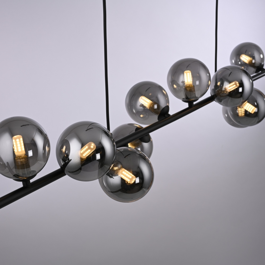 Schöner Wohnen 14504-18 - Lustre LED pendente em cabo DUBAI 13xG9/3W/230V 118 m preto/fumê