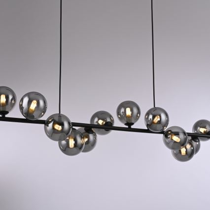 Schöner Wohnen 14504-18 - Lustre LED pendente em cabo DUBAI 13xG9/3W/230V 118 m preto/fumê