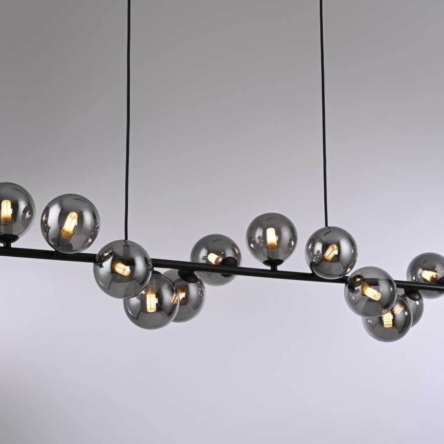 Schöner Wohnen 14504-18 - Lustre LED pendente em cabo DUBAI 13xG9/3W/230V 118 m preto/fumê