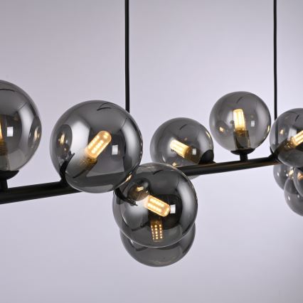 Schöner Wohnen 14504-18 - Lustre LED pendente em cabo DUBAI 13xG9/3W/230V 118 m preto/fumê