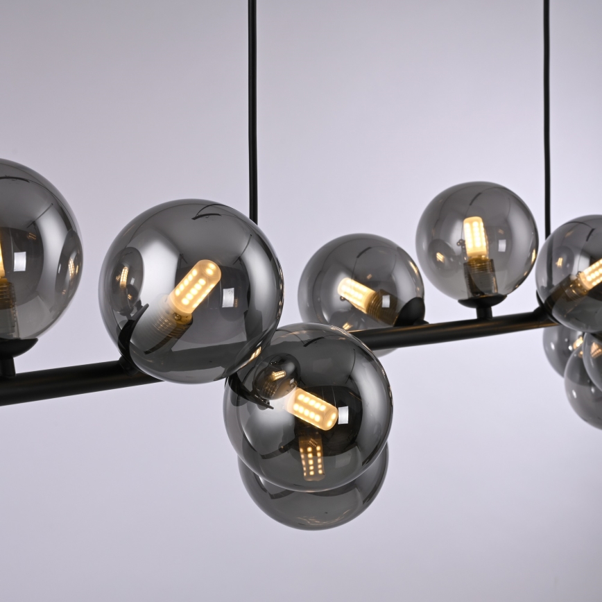 Schöner Wohnen 14504-18 - Lustre LED pendente em cabo DUBAI 13xG9/3W/230V 118 m preto/fumê