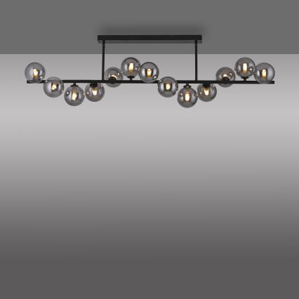 Schöner Wohnen 14505-18 - Lustre LED em haste DUBAI 13xG9/3W/230V preto/fumê