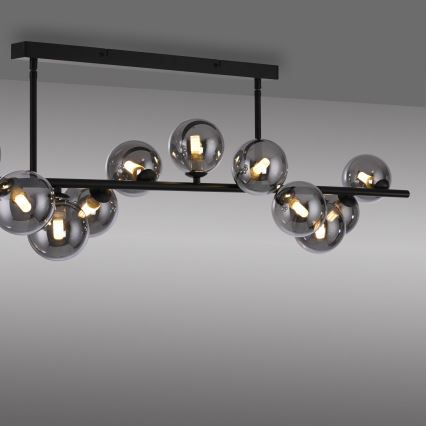 Schöner Wohnen 14505-18 - Lustre LED em haste DUBAI 13xG9/3W/230V preto/fumê