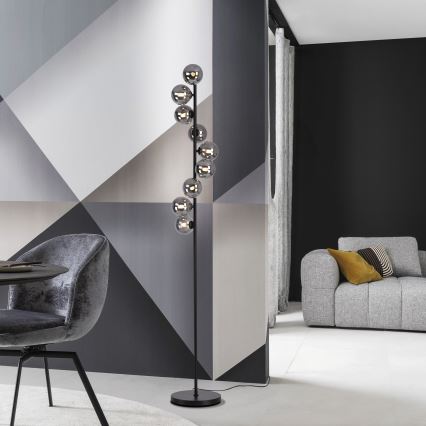 Schöner Wohnen 14506-18 - Candeeiro de pé LED DUBAI 9xG9/3W/230V preto/fumê