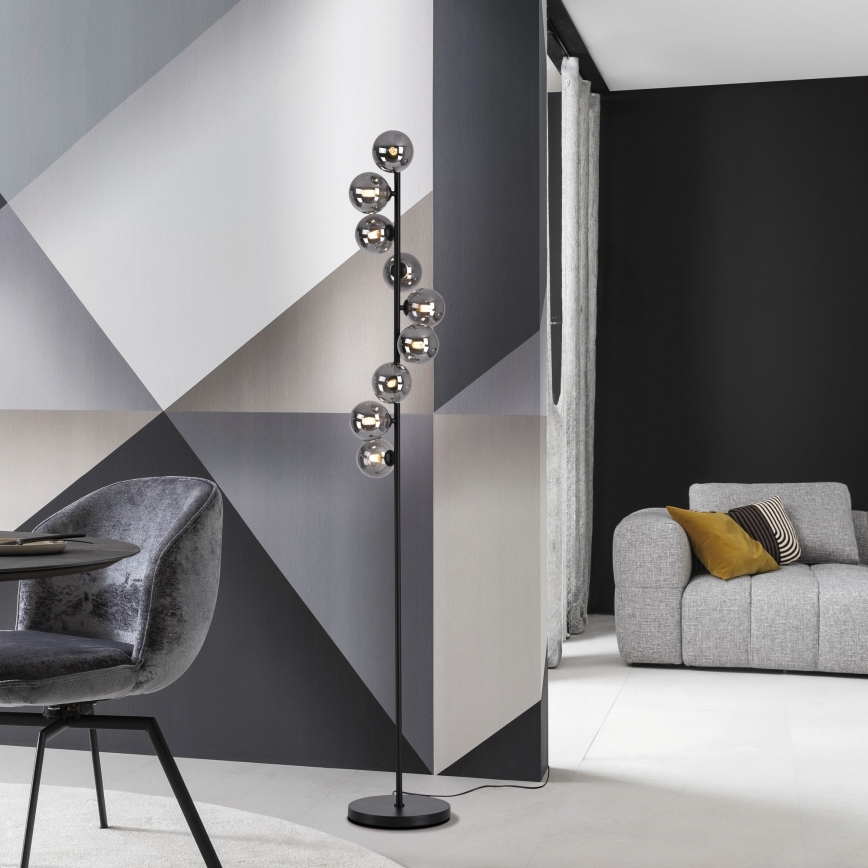 Schöner Wohnen 14506-18 - Candeeiro de pé LED DUBAI 9xG9/3W/230V preto/fumê