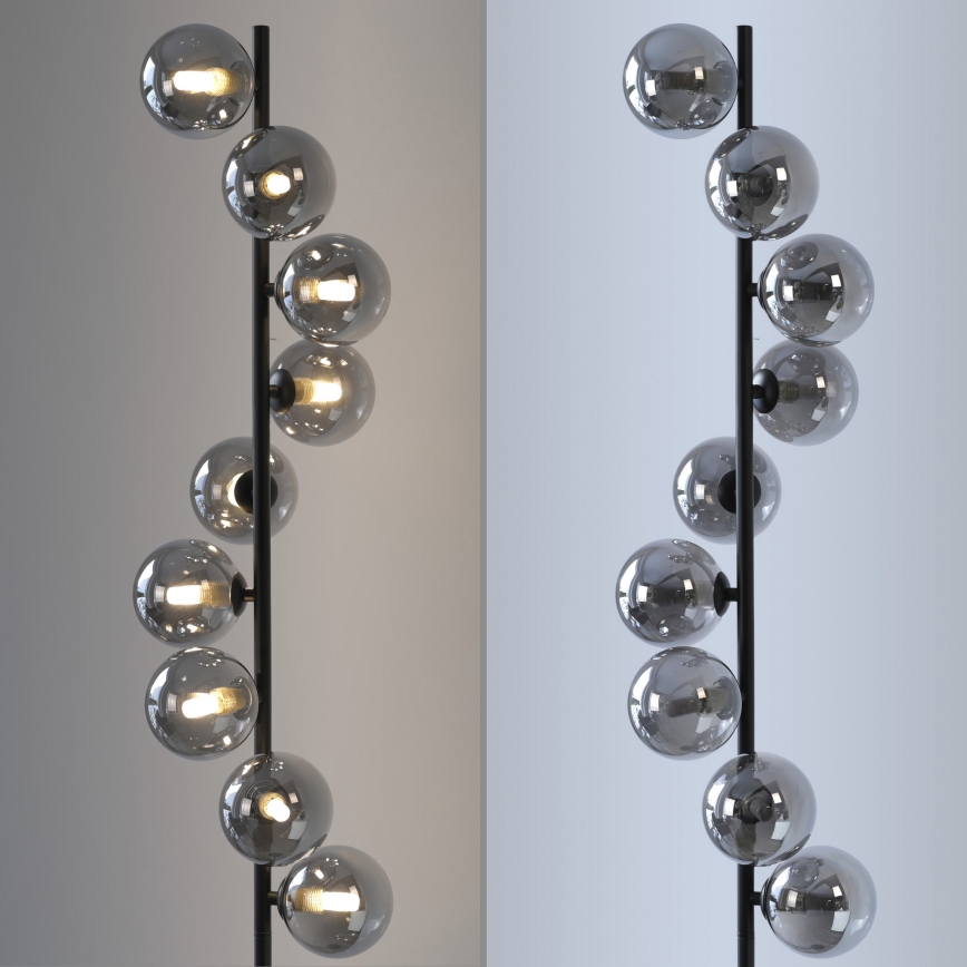 Schöner Wohnen 14506-18 - Candeeiro de pé LED DUBAI 9xG9/3W/230V preto/fumê