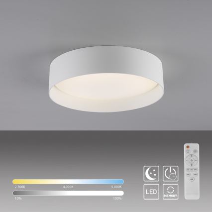 Schöner Wohnen 14593-16 - Luminária de teto LED dimerizável TAVOLI LED/10W/230V 2700-6500K Ø 28,5 cm branca + comando remoto
