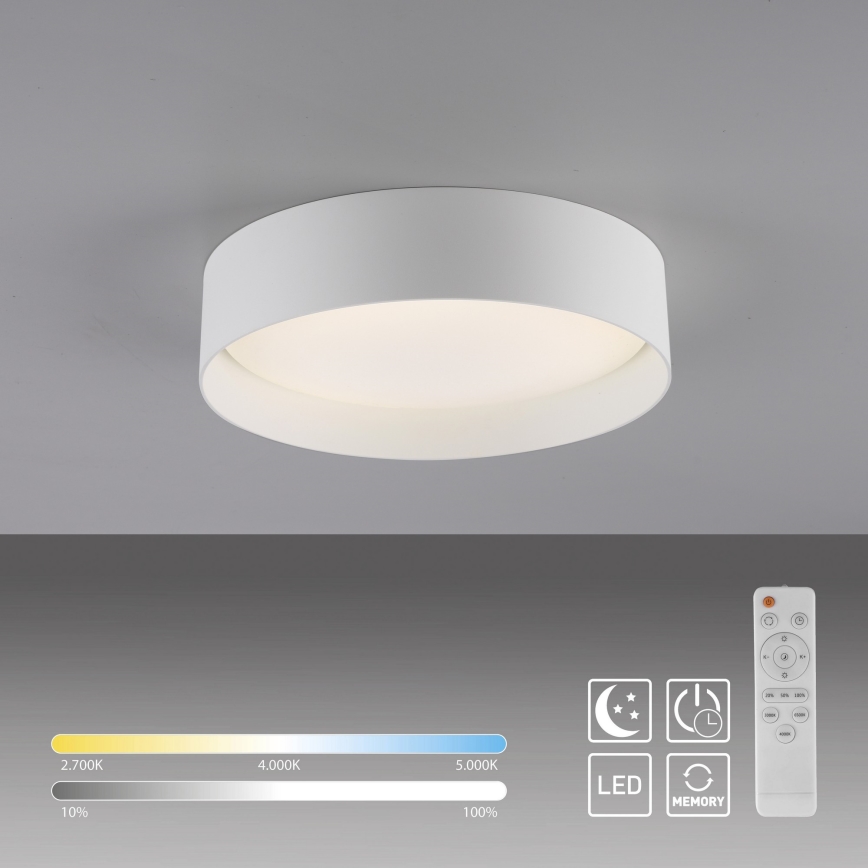 Schöner Wohnen 14593-16 - Luminária de teto LED dimerizável TAVOLI LED/10W/230V 2700-6500K Ø 28,5 cm branca + comando remoto