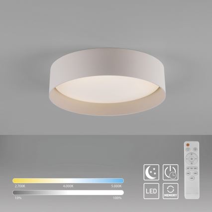 Schöner Wohnen 14593-39 - Candeeiro de tecto LED dimerizável TAVOLI, 10 W, 230 V, 2700–6500 K, Ø 28,5 cm, cinzento + controlo remoto