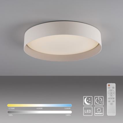 Schöner Wohnen 14594-39 - Candeeiro de tecto LED dimmerizável TAVOLI LED/20W/230V 2700-6500K diâmetro 39 cm cinzento + controlo remoto