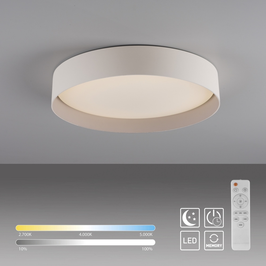 Schöner Wohnen 14594-39 - Candeeiro de tecto LED dimmerizável TAVOLI LED/20W/230V 2700-6500K diâmetro 39 cm cinzento + controlo remoto