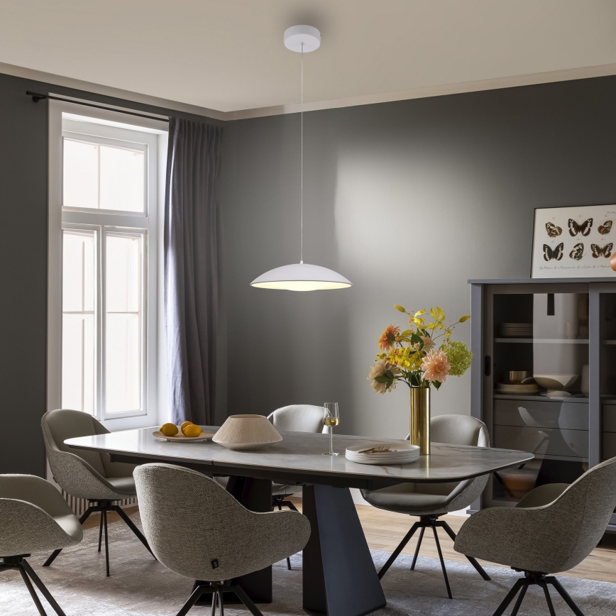 Schöner Wohnen 14606-16 - Lustre LED dimerizável, pendente em cabo LENTE LED/17W/230V Ø 40 cm branco