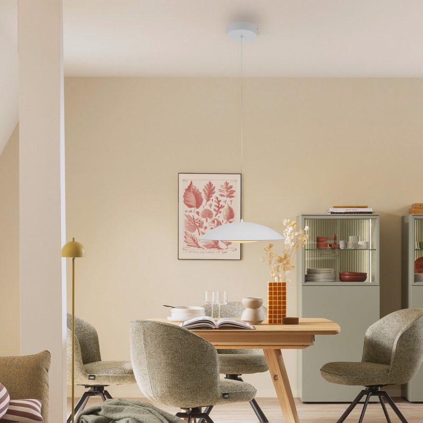 Schöner Wohnen 14606-16 - Lustre LED dimerizável, pendente em cabo LENTE LED/17W/230V Ø 40 cm branco