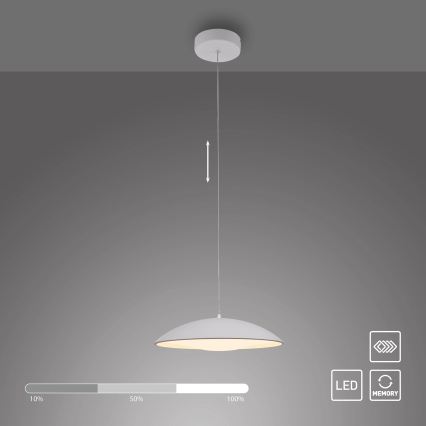 Schöner Wohnen 14606-16 - Lustre LED dimerizável, pendente em cabo LENTE LED/17W/230V Ø 40 cm branco