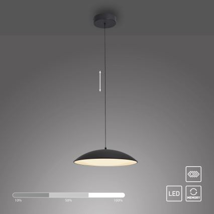 Schöner Wohnen 14606-18 - Lustre dimerizável suspenso por cabo LENTE LED/17W/230V Ø 40 cm preto