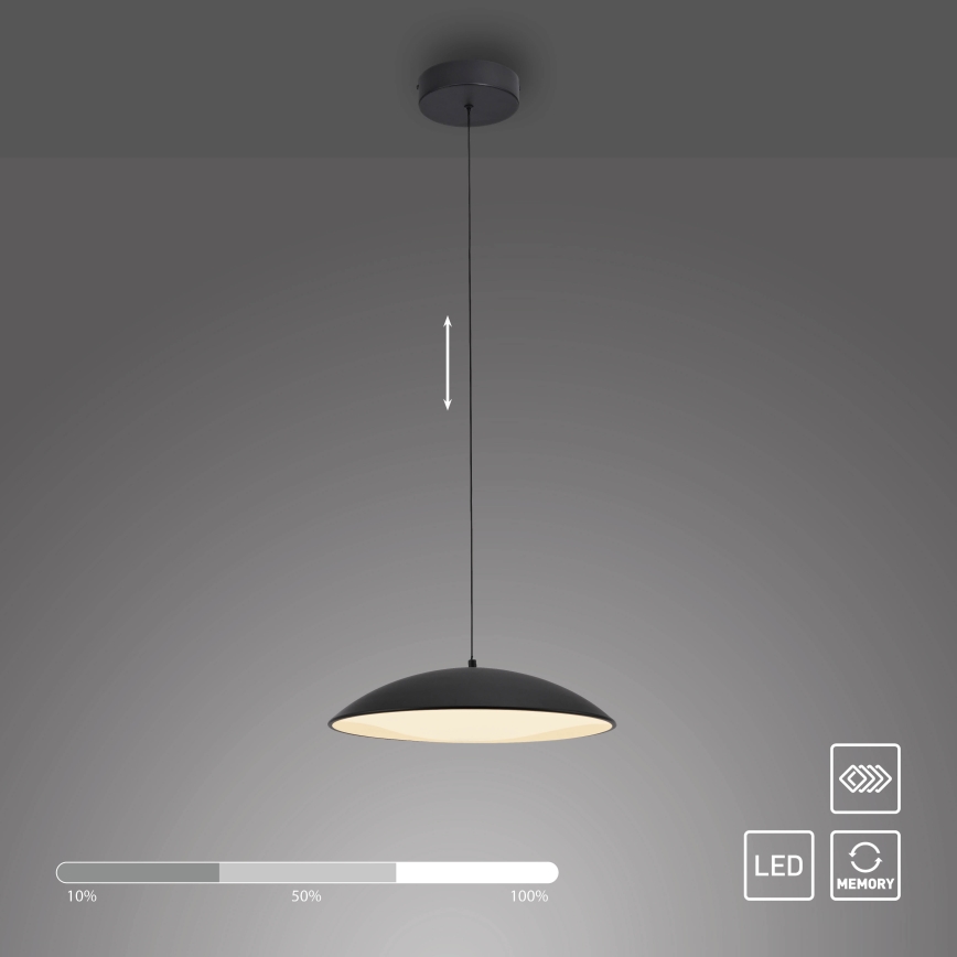 Schöner Wohnen 14606-18 - Lustre dimerizável suspenso por cabo LENTE LED/17W/230V Ø 40 cm preto