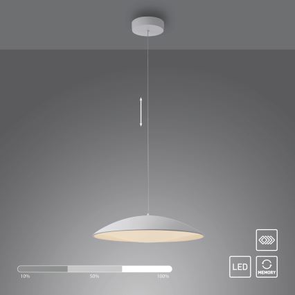 Schöner Wohnen 14607-16 - Lustre LED dimerizável suspenso por cabo LENTE LED/23W/230V Ø 50 cm branco