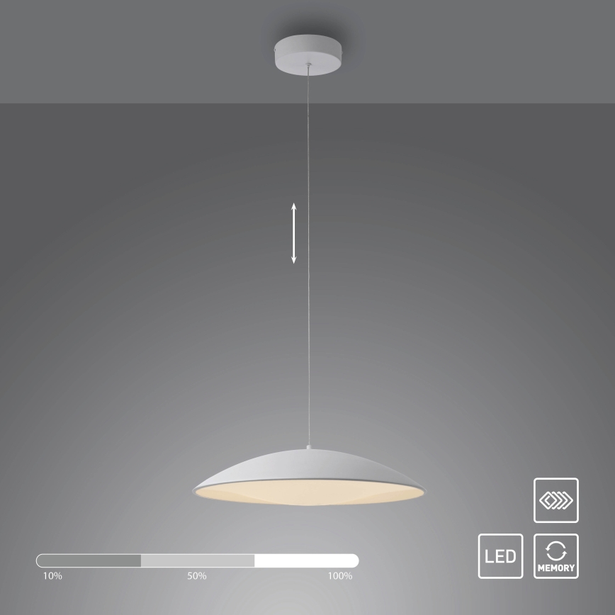 Schöner Wohnen 14607-16 - Lustre LED dimerizável suspenso por cabo LENTE LED/23W/230V Ø 50 cm branco