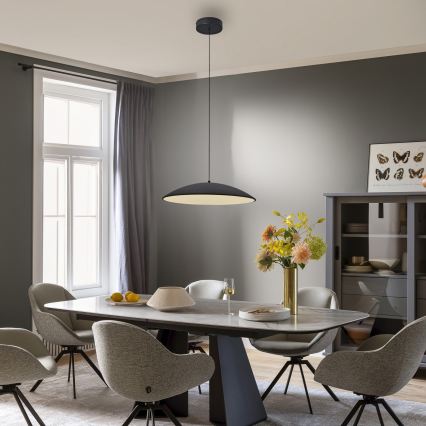 Schöner Wohnen 14607-18 - Candeeiro pendente regulável em cabo LENTE LED/23W/230V Ø 50 cm preto