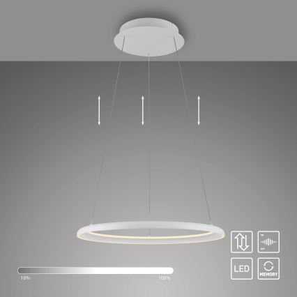 Schöner Wohnen 15570-16 - Lustre pendente dimerizável em cabo QUILLO LED/36W/230V Ø 60 cm branco