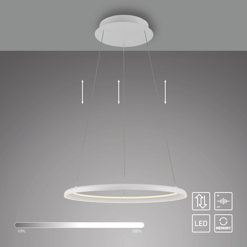 Schöner Wohnen 15570-16 - Lustre pendente dimerizável em cabo QUILLO LED/36W/230V Ø 60 cm branco