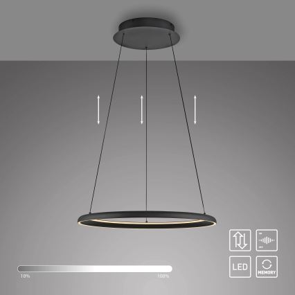Schöner Wohnen 15570-18 - Lustre LED dimerizável suspenso por cabo QUILLO LED/36W/230V Ø 60 cm preto