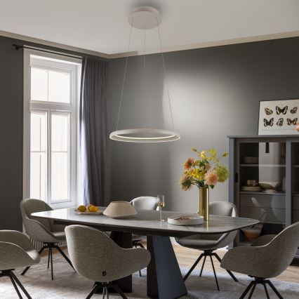 Schöner Wohnen 15570-39 - Lustre LED regulável suspenso por cabo QUILLO LED/36W/230V, diâmetro 60 cm, cinzento