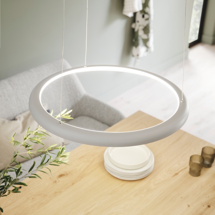 Schöner Wohnen 15570-39 - Lustre LED regulável suspenso por cabo QUILLO LED/36W/230V, diâmetro 60 cm, cinzento