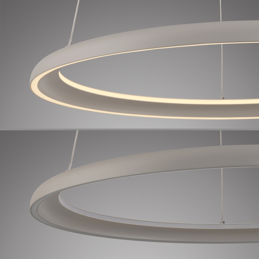 Schöner Wohnen 15570-39 - Lustre LED regulável suspenso por cabo QUILLO LED/36W/230V, diâmetro 60 cm, cinzento