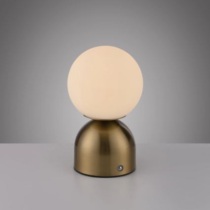 Schöner Wohnen 19218-12 - Lâmpada de mesa recarregável LED tátil regulável RUDI LED/1,2W/5V 3000-6000K 1200 mAh dourada