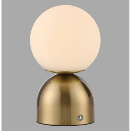 Schöner Wohnen 19218-12 - Lâmpada de mesa recarregável LED tátil regulável RUDI LED/1,2W/5V 3000-6000K 1200 mAh dourada