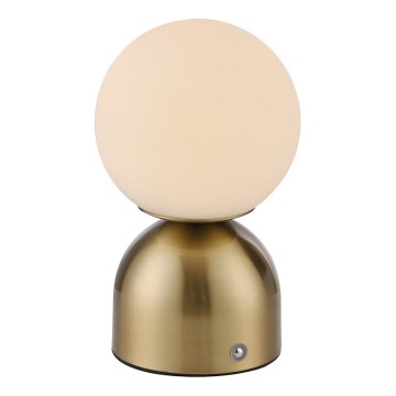 Schöner Wohnen 19218-12 - Lâmpada de mesa recarregável LED tátil regulável RUDI LED/1,2W/5V 3000-6000K 1200 mAh dourada