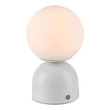 Schöner Wohnen 19218-16 - Lâmpada de mesa recarregável tátil e regulável RUDI LED/1,2W/5V 3000-6000K 1200 mAh branca