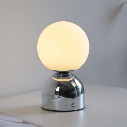 Schöner Wohnen 19218-17 - Lâmpada de mesa recarregável tátil e dimerizável RUDI LED/1,2W/5V 3000-6000K 1200 mAh cromado brilhante