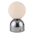 Schöner Wohnen 19218-17 - Lâmpada de mesa recarregável tátil e dimerizável RUDI LED/1,2W/5V 3000-6000K 1200 mAh cromado brilhante